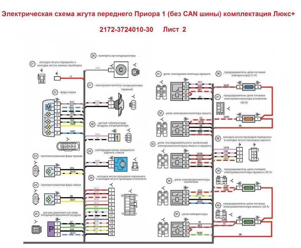 Схема поворотников приора 1