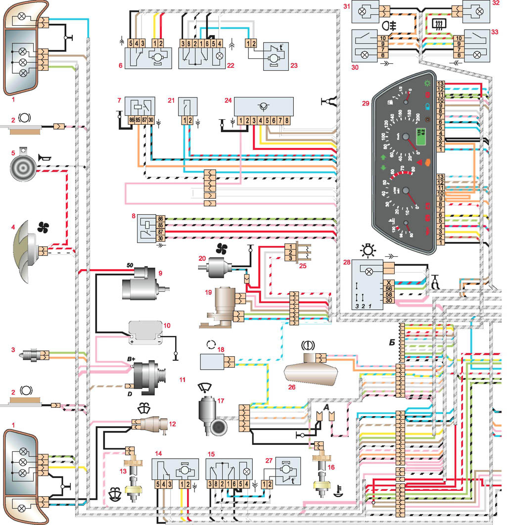 Электросхема ваз 1111 ока
