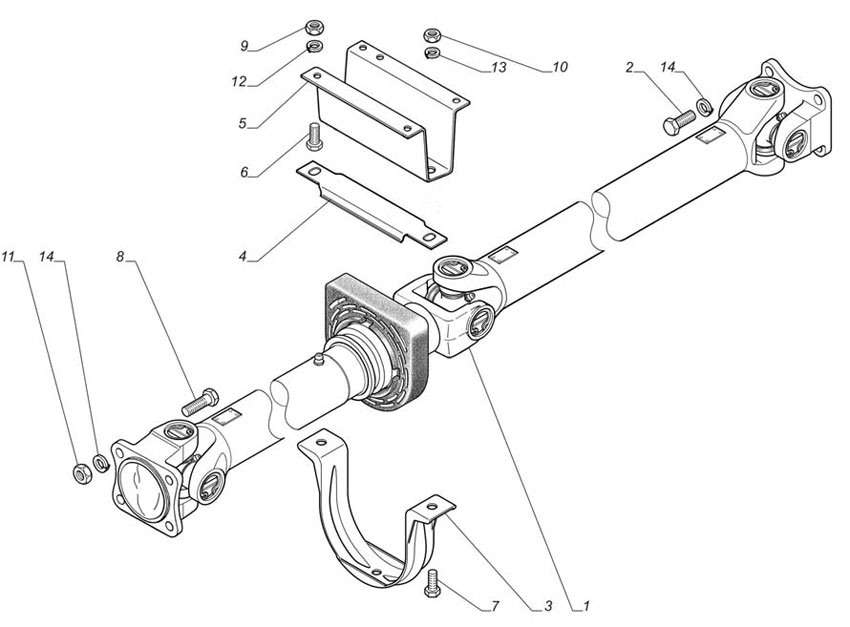Схема карданного вала газель