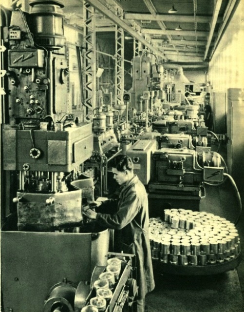 USSR Automotive Industry. Automatic line in the car factory, producing pistons for automobile engines. 