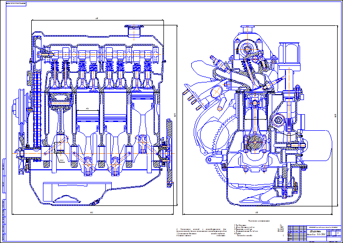 Схема двигателя 2107