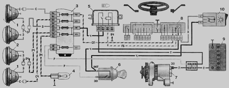 Схема ваз 06. Схема подключения ближнего света фар ВАЗ 2106. Схема подключения передних фар ВАЗ 2106. Схема включения фар ВАЗ 2106. Схема проводки дальнего света ВАЗ 2106.