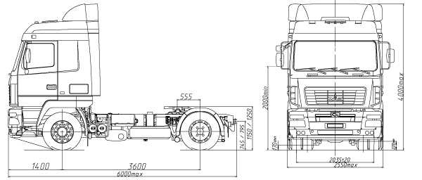 Габариты маз 206060